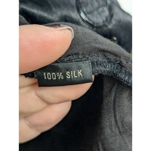 Anthropologie by Conditions Apply Black Dress Metal Beaded Silk Lined Small Flaw - Picture 8 of 10